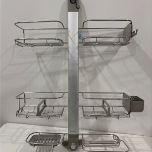 Silver Shower Caddy with Adjustable Shelves
